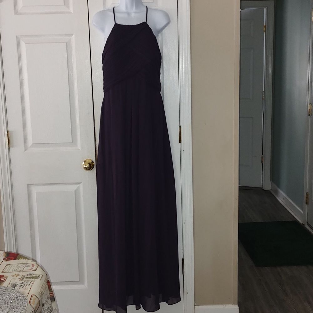 Bill Levkoff Plum Bridesmaid Prom Wedding, Graduation Cocktail Dress Sz 12 NWOT